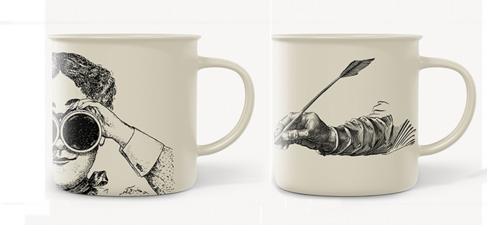 Taza personalizada modelo vintage crema